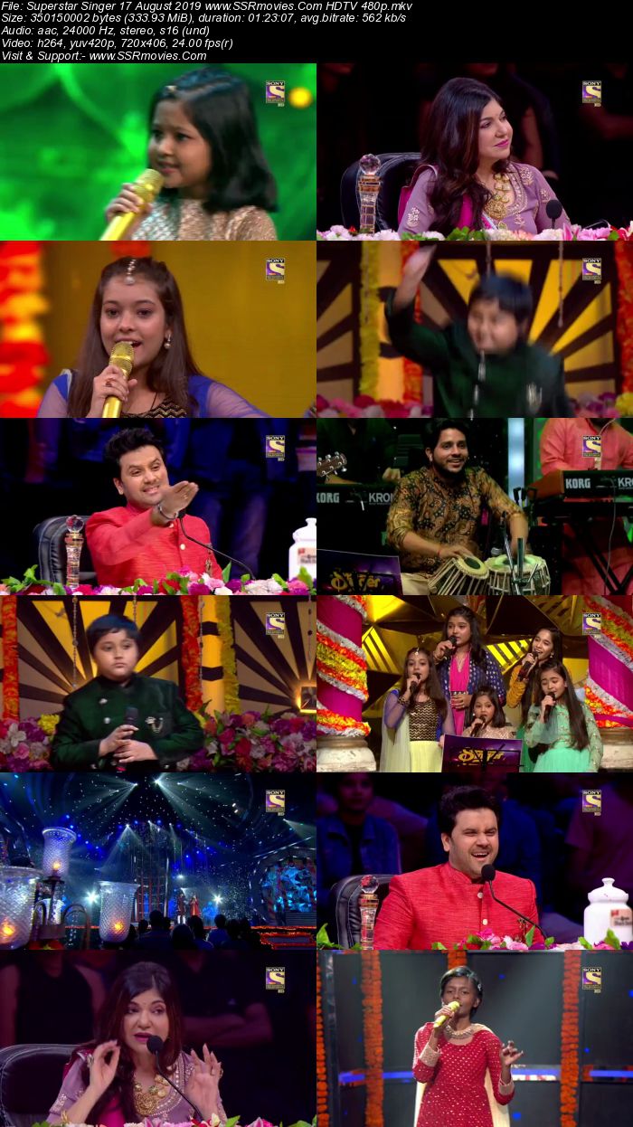 Superstar Singer 17 August 2019 HDTV 480p Full Show Download