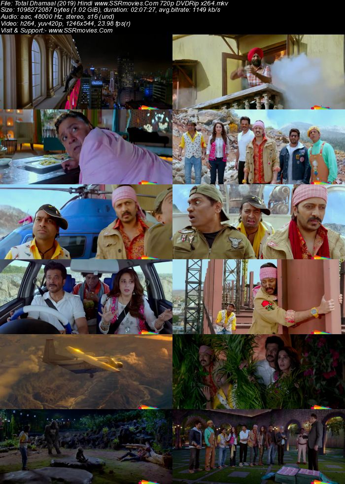 Total Dhamaal (2019) Hindi 480p DVDRip x264 400MB Movie Download