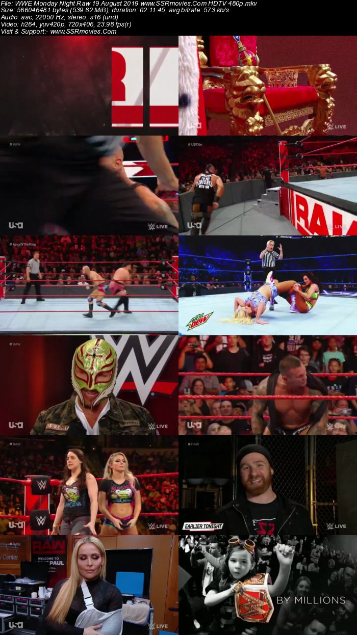 WWE Monday Night Raw 19 August 2019 Full Show Download HDTV WEBRip 480p 720p