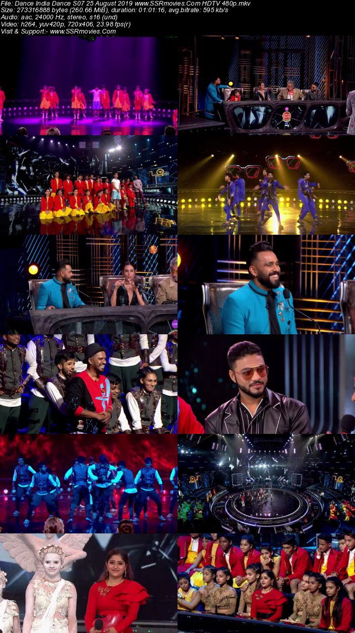 Dance India Dance S07 25 August 2019 HDTV 480p Full Show Download