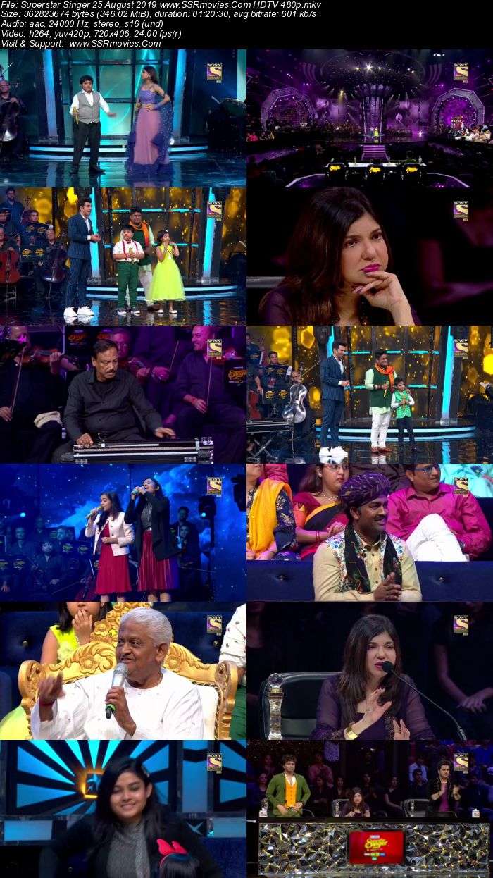 Superstar Singer 25 August 2019 HDTV 480p Full Show Download