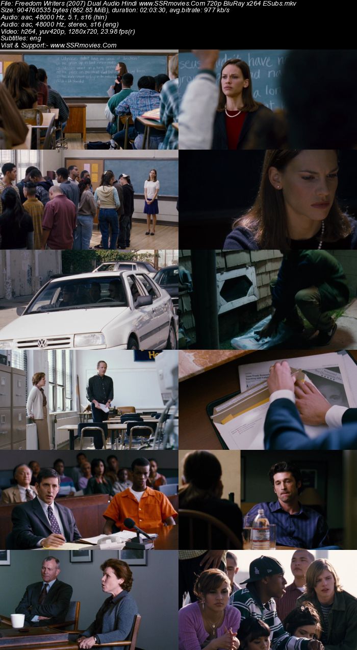 Freedom Writers (2007) Dual Audio Hindi 720p BluRay 850MB ESubs Movie Download