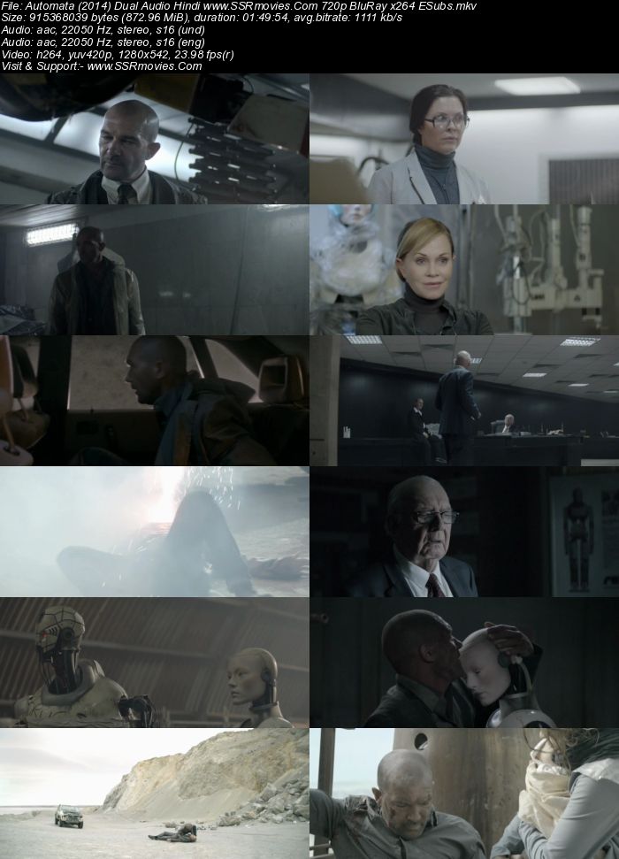 Automata (2014) Dual Audio Hindi 480p BluRay x264 350MB Movie Download