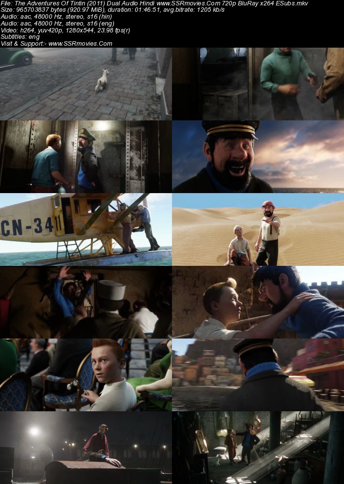 The Adventures Of Tintin (2011) Dual Audio Hindi 480p BluRay 350MB Movie Download