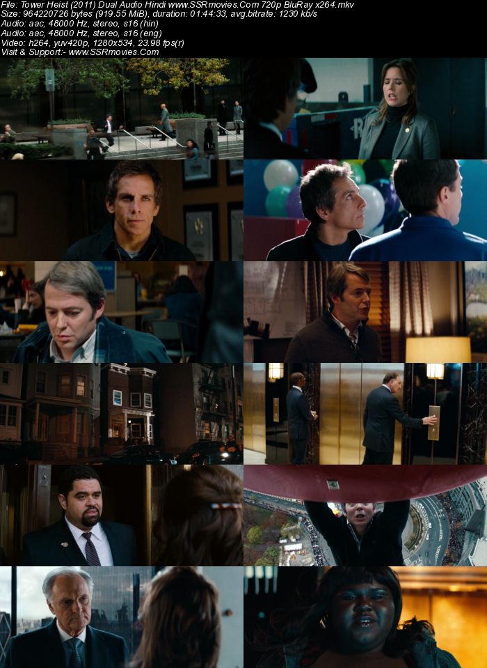 Tower Heist (2011) Dual Audio Hindi 720p BluRay x264 900MB Movie Download