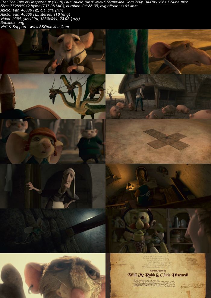 The Tale of Despereaux (2008) Dual Audio Hindi 720p BluRay ESubs Movie Download