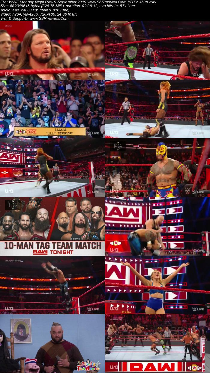 WWE Monday Night Raw 9 September 2019 Full Show Download HDTV WEBRip 480p 720p