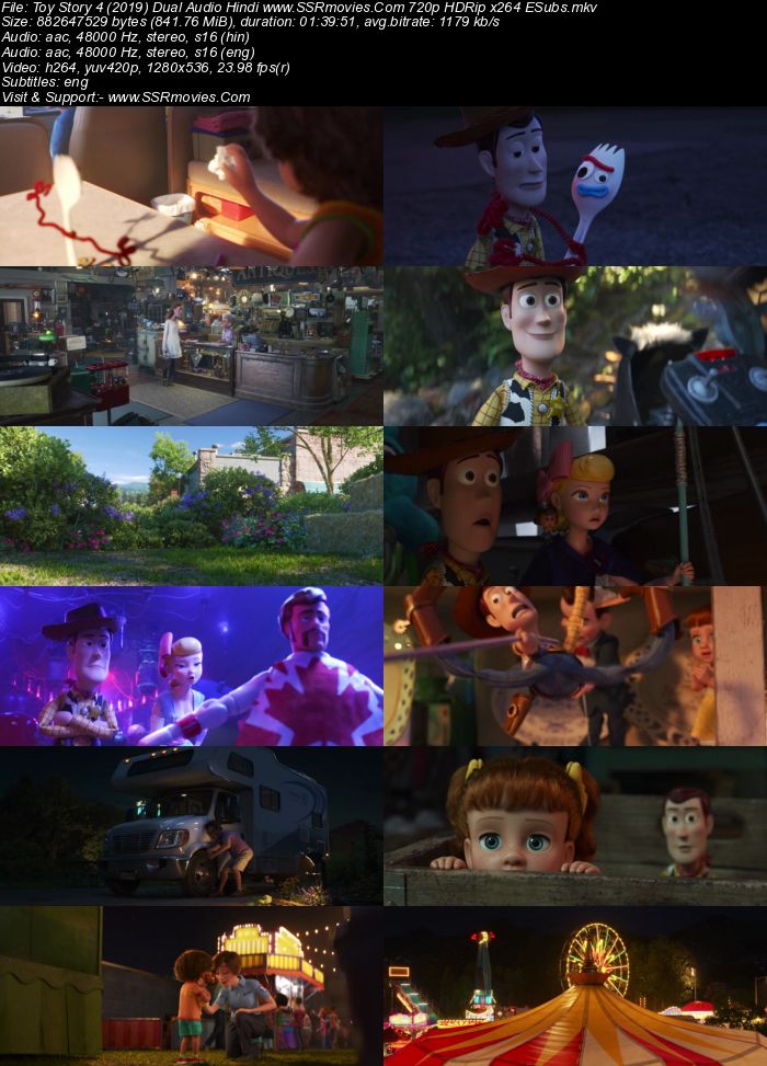 Toy Story 4 (2019) Dual Audio Hindi 720p HDRip x264 800MB ESubs Movie Download