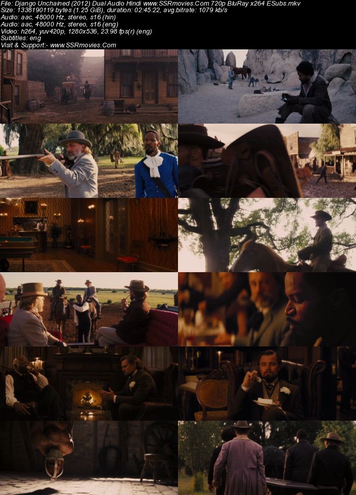 Django Unchained (2012) Dual Audio Hindi 480p BluRay 550MB ESubs Movie Download