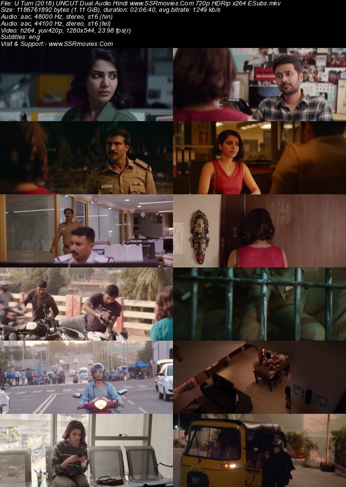 U Turn (2018) UNCUT Dual Audio Hindi 720p HDRip x264 1.1GB ESubs Movie Download