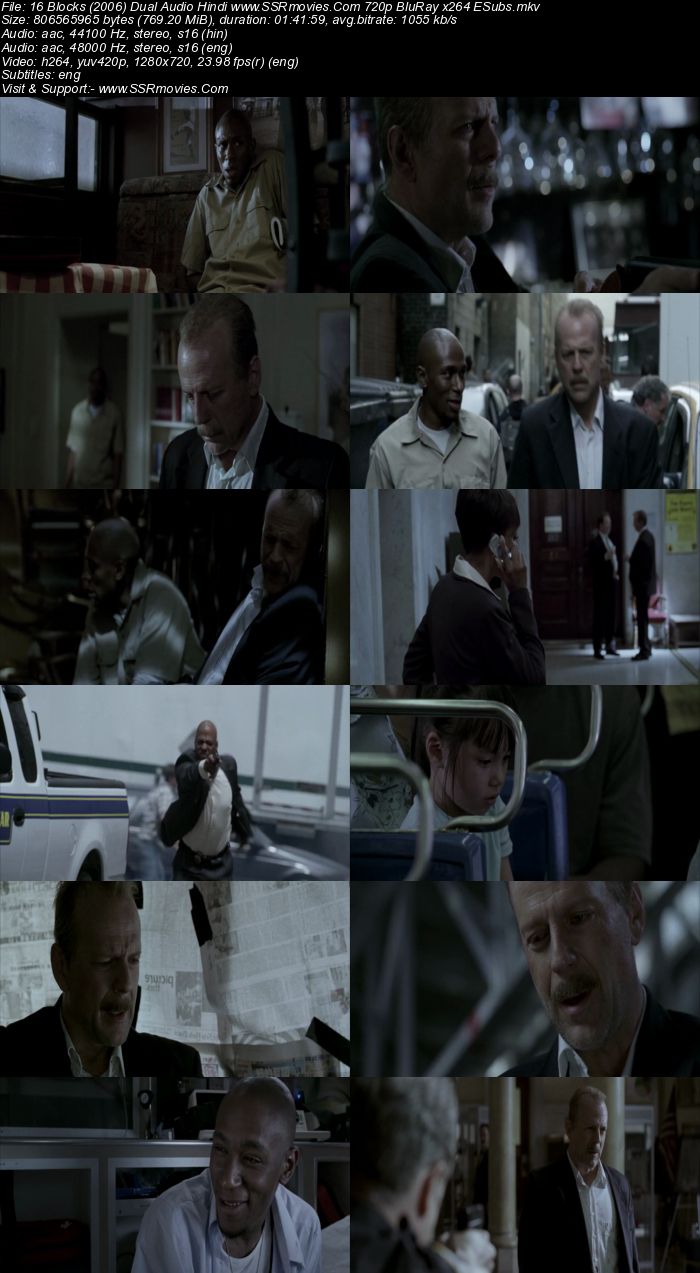 16 Blocks (2006) Dual Audio Hindi 720p BluRay x264 750MB ESubs Movie Download