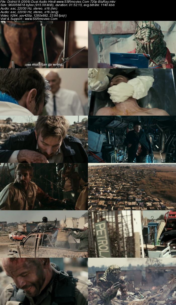 District 9 (2009) Dual Audio Hindi 720p BluRay x264 900MB ESubs Movie Download