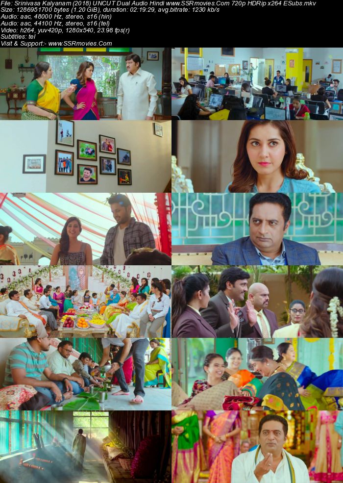 Srinivasa Kalyanam (2018) UNCUT Dual Audio Hindi 480p HDRip 450MB Movie Download