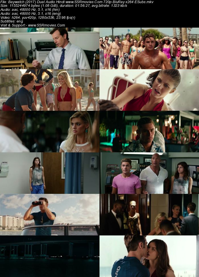 Baywatch (2017) Dual Audio Hindi 480p BluRay x264 350MB ESubs Movie Download