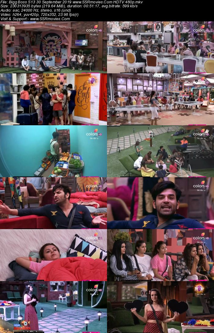 Bigg Boss S13 30 September 2019 HDTV 480p x264 200MB Download