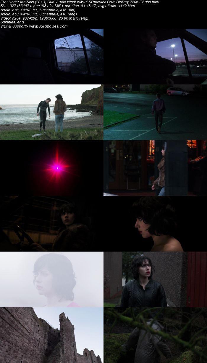 Under the Skin (2013) Dual Audio Hindi 480p BluRay 350MB ESubs Movie Download