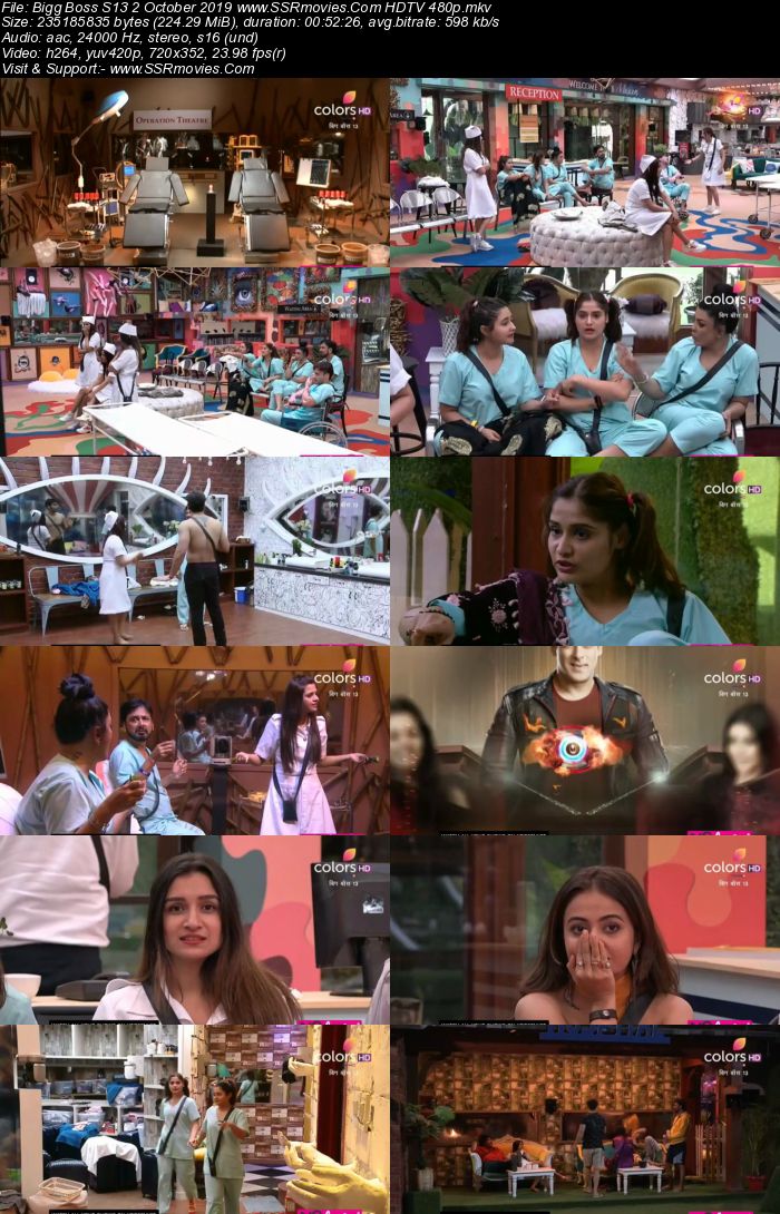 Bigg Boss S13 2 October 2019 HDTV 720p 480p x264 200MB Download