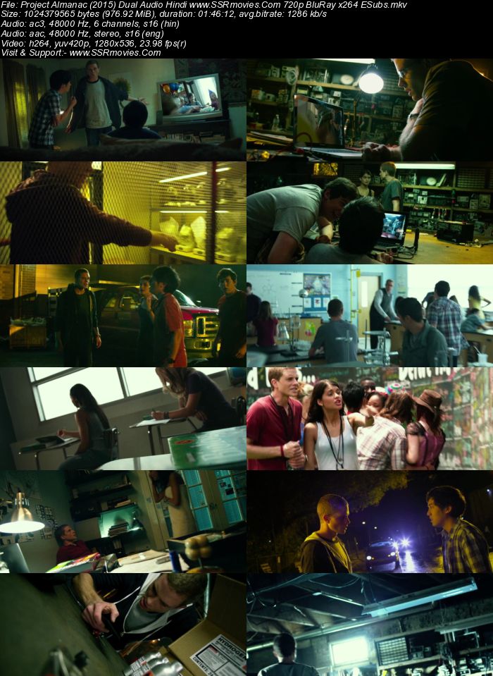 Project Almanac (2015) Dual Audio Hindi ORG 480p BluRay 350MB ESubs Full Movie Download