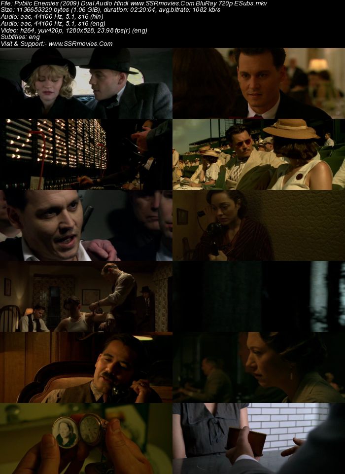 Public Enemies 2009 Dual Audio Hindi ORG 720p 480p BluRay x264 ESubs Full Movie Download