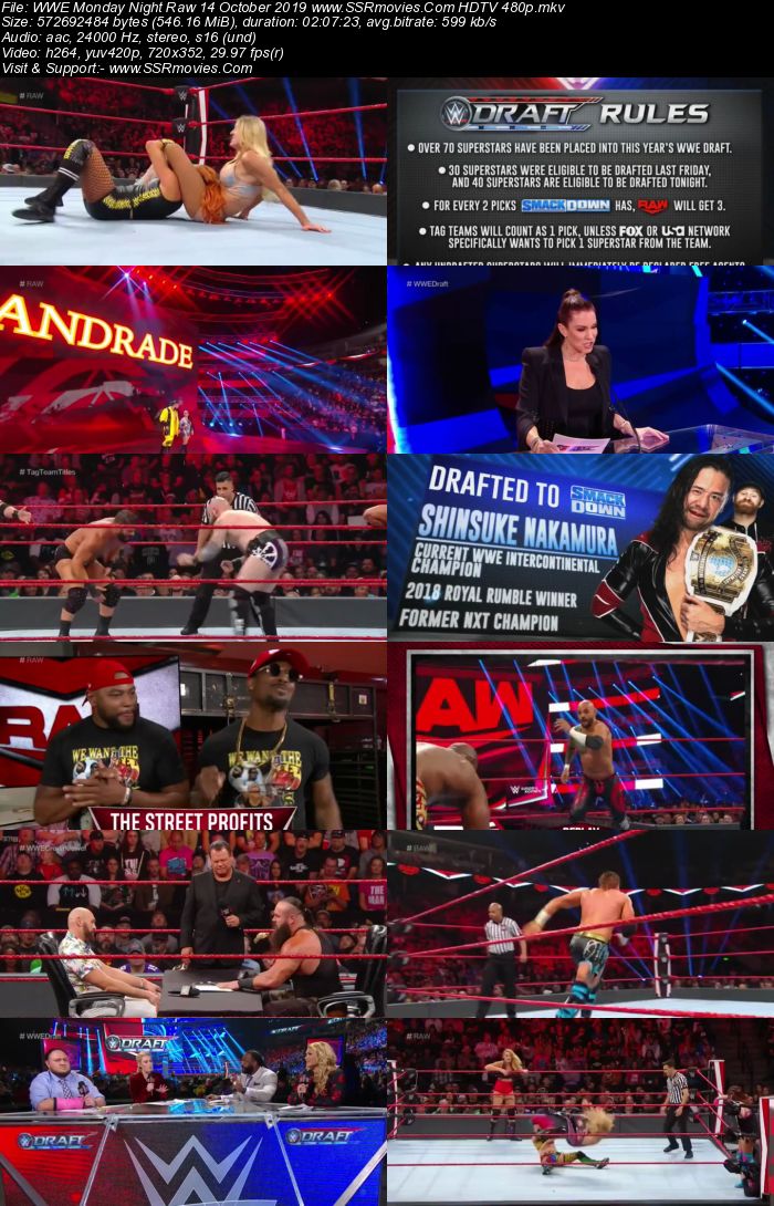 WWE Monday Night Raw 14 October 2019 Full Show Download HDTV WEBRip 480p 720p