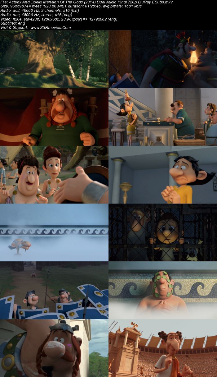 Asterix And Obelix Mansion Of The Gods (2014) Dual Audio Hindi 720p BluRay ESubs Movie Download