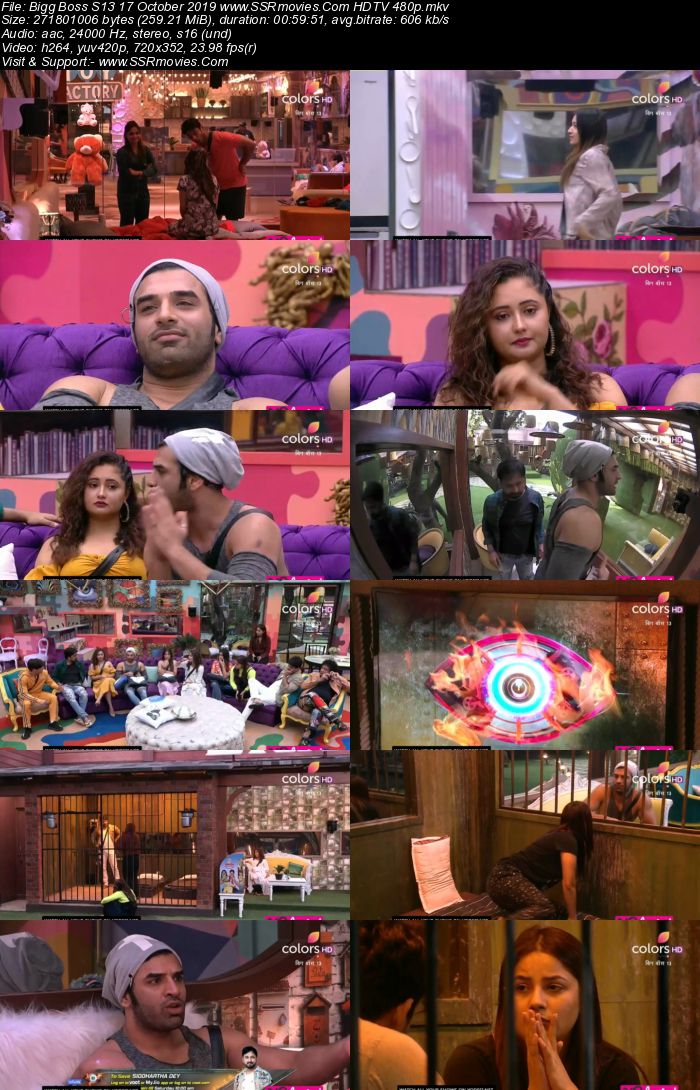 Bigg Boss S13 17 October 2019 HDTV 720p 480p x264 200MB Download