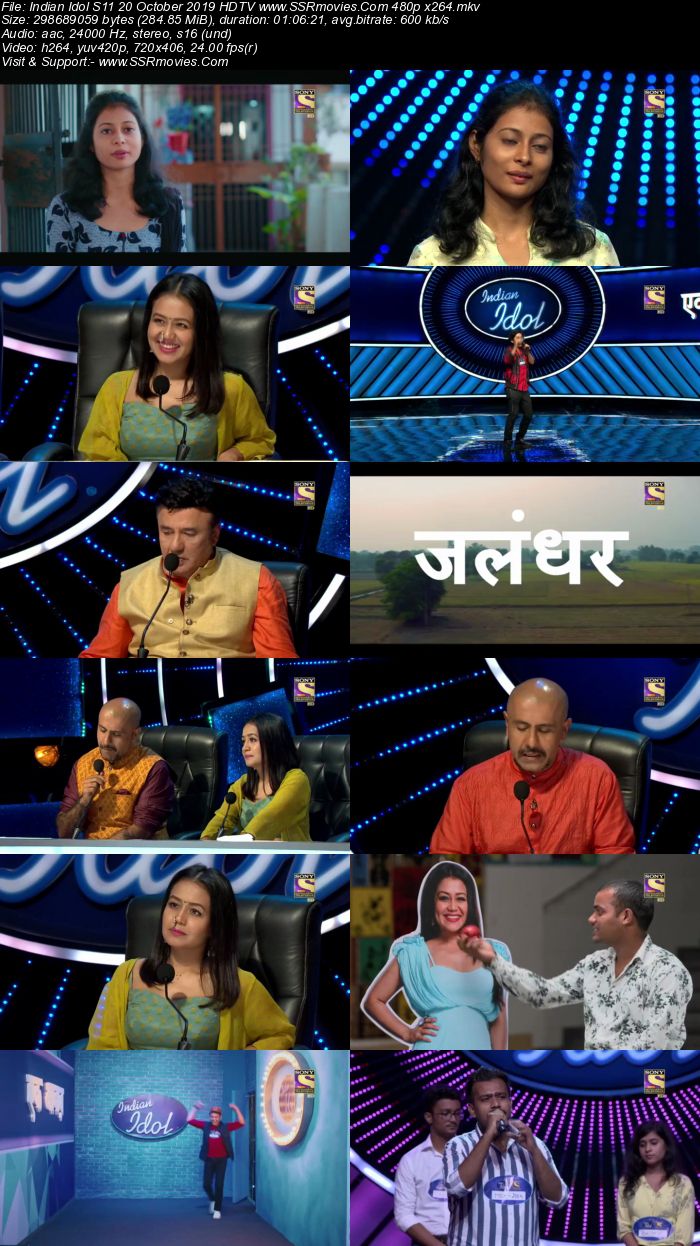 Indian Idol S11 20 October 2018 HDTV 480p x264 300MB Download