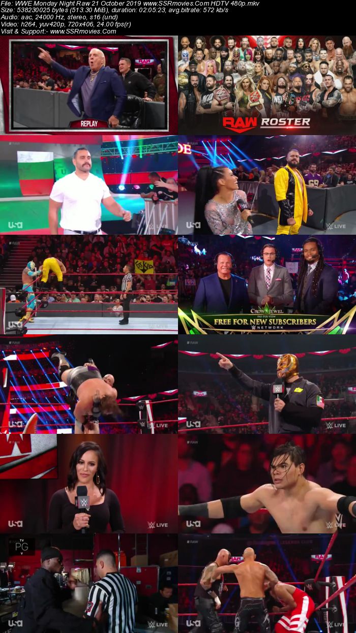 WWE Monday Night Raw 14 October 2019 Full Show Download HDTV WEBRip 480p 720p