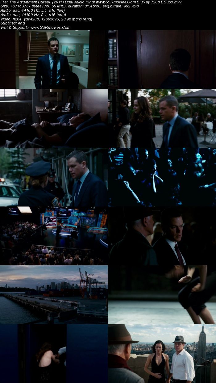 The Adjustment Bureau (2011) Dual Audio Hindi 720p BluRay x264 ESubs Movie Download