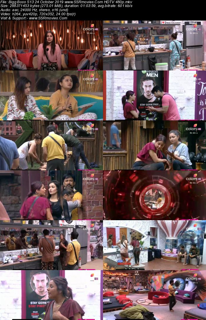 Bigg Boss S13 24 October 2019 HDTV 720p 480p 200MB Download