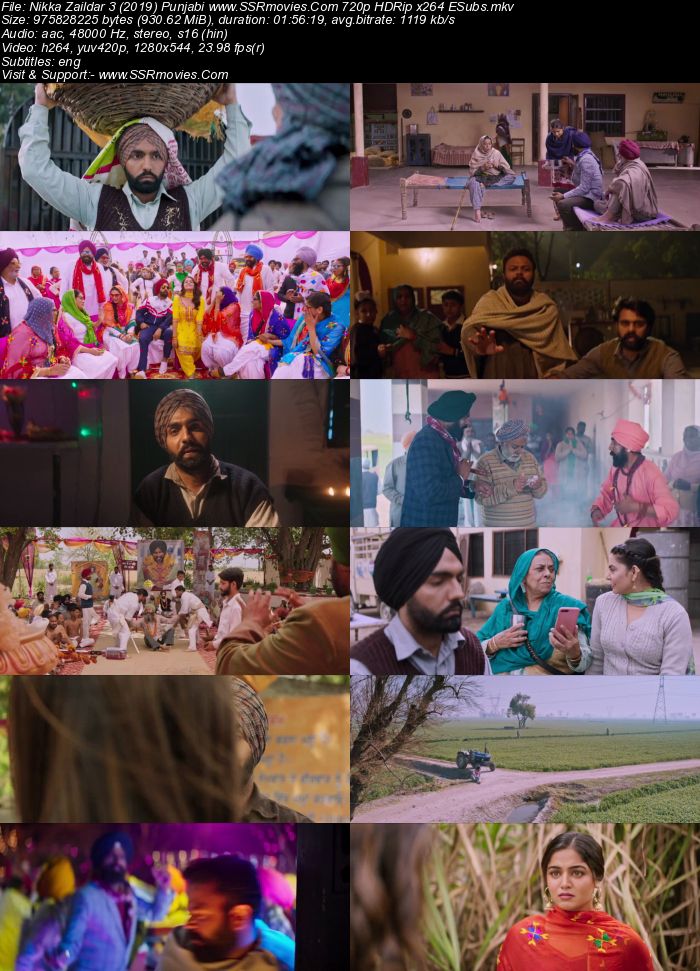 Nikka Zaildar 3 (2019) Punjabi 720p HDRip x264 900MB ESubs Movie Download