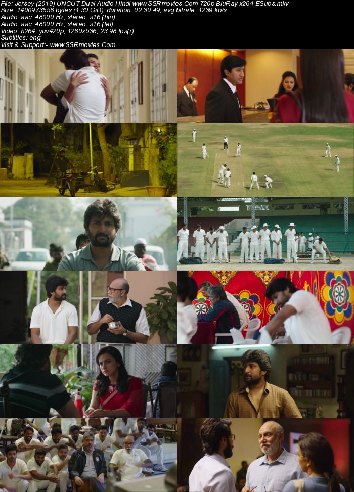 Jersey (2019) UNCUT Dual Audio Hindi 720p HDRip x264 1.3GB ESubs Movie Download