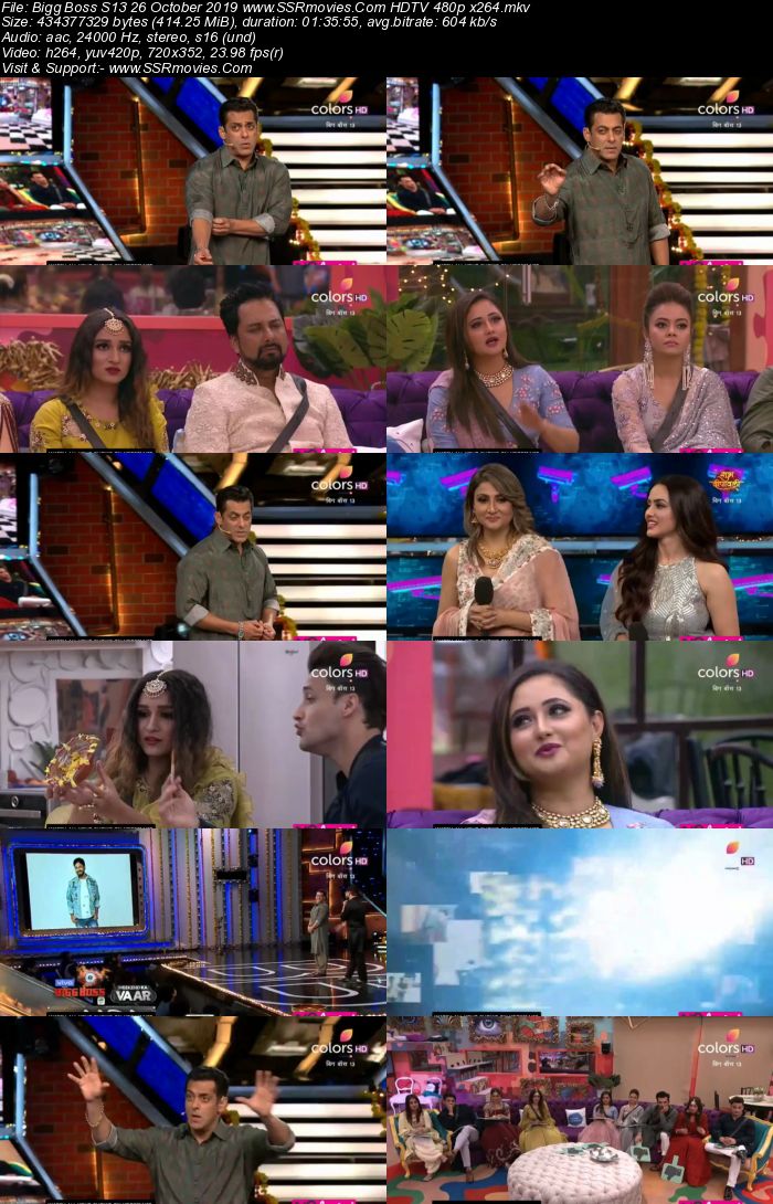 Bigg Boss S13 26 October 2019 HDTV 720p 480p 200MB Download