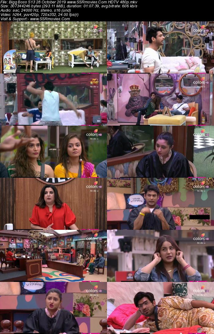 Bigg Boss S13 28 October 2019 HDTV 720p 480p 200MB Download