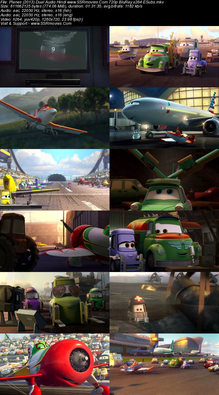 Planes (2013) Dual Audio Hindi 720p BluRay x264 750MB ESubs Movie Download