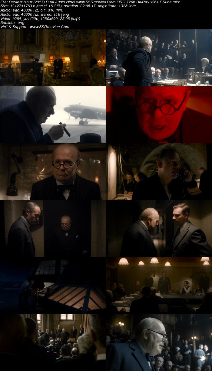 Darkest Hour (2017) Dual Audio Hindi ORG 720p BluRay 1.2GB ESubs Movie Download