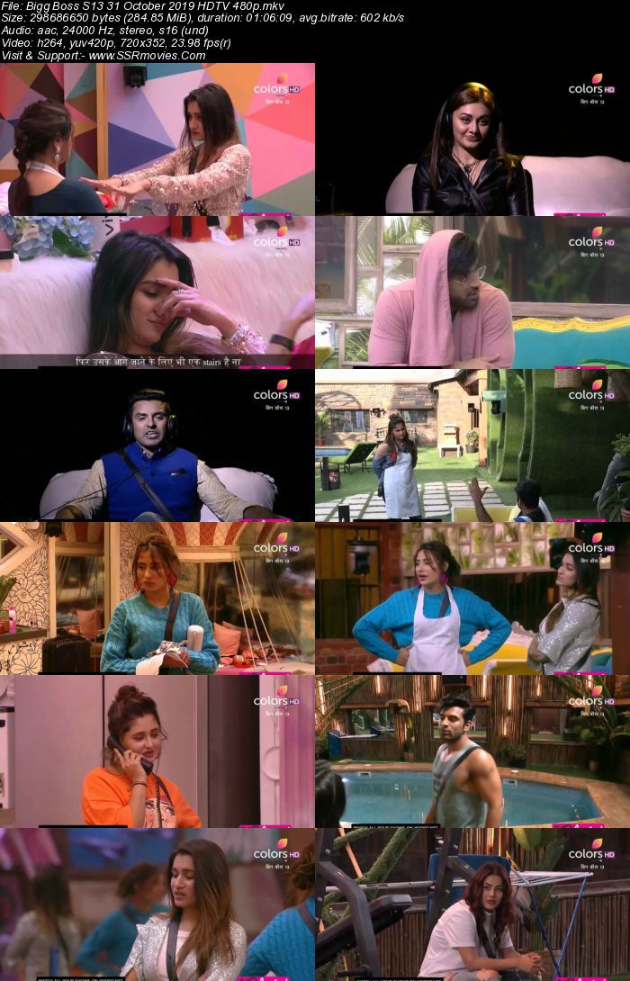 Bigg Boss S13 31 October 2019 HDTV 720p 480p 200MB Download