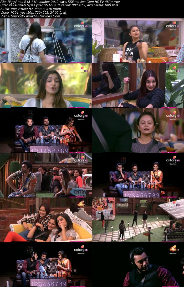 Bigg Boss S13 1 November 2019 HDTV 720p 480p 200MB Download