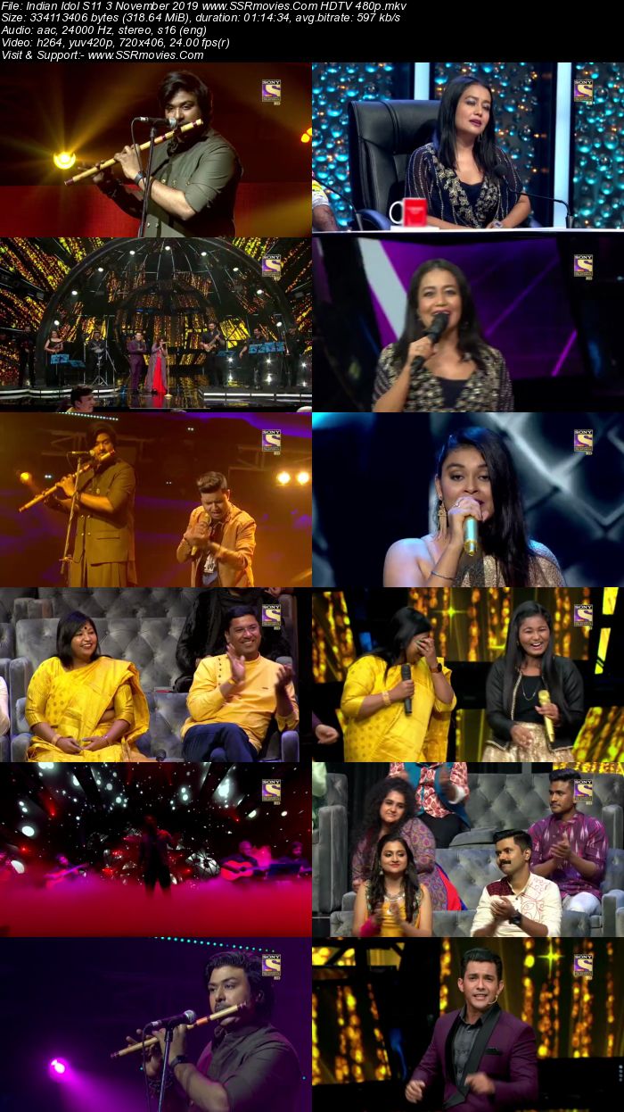 Indian Idol S11 3 November 2018 HDTV 480p x264 300MB Download