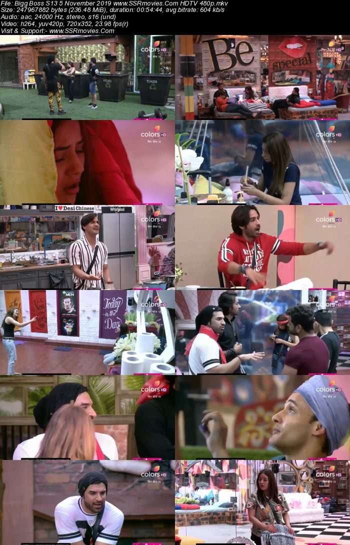 Bigg Boss S13 5 November 2019 HDTV 720p 480p 200MB Download