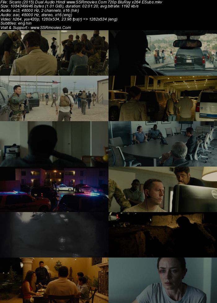 Sicario (2015) Dual Audio Hindi 720p BluRay x264 1GB Full Movie Download