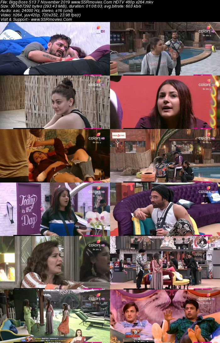 Bigg Boss S13 7 November 2019 HDTV 720p 480p 200MB Download