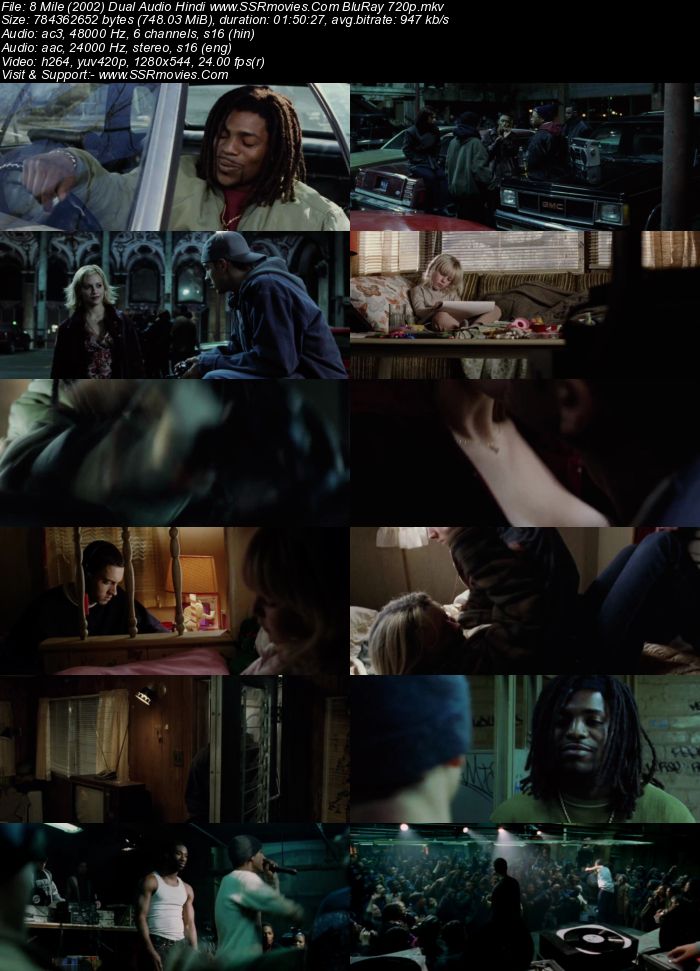 8 Mile (2002) Dual Audio Hindi 480p BluRay x264 350MB Movie Download