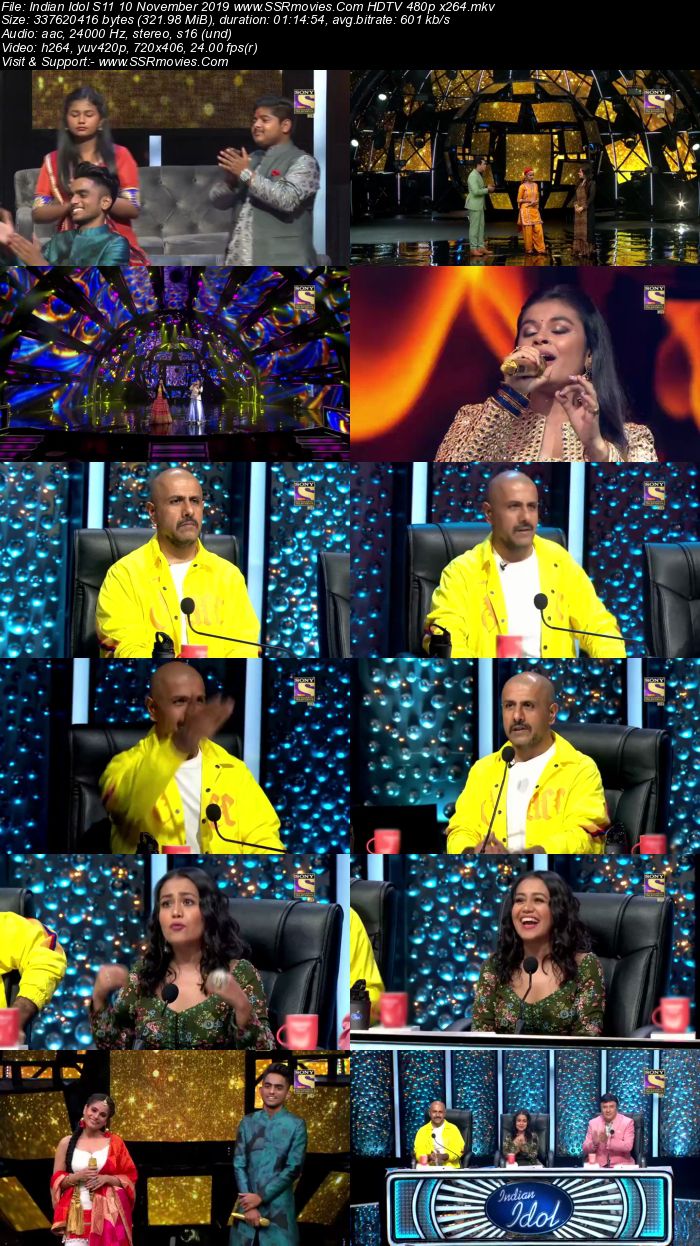 Indian Idol S11 10 November 2018 HDTV 480p x264 300MB Download