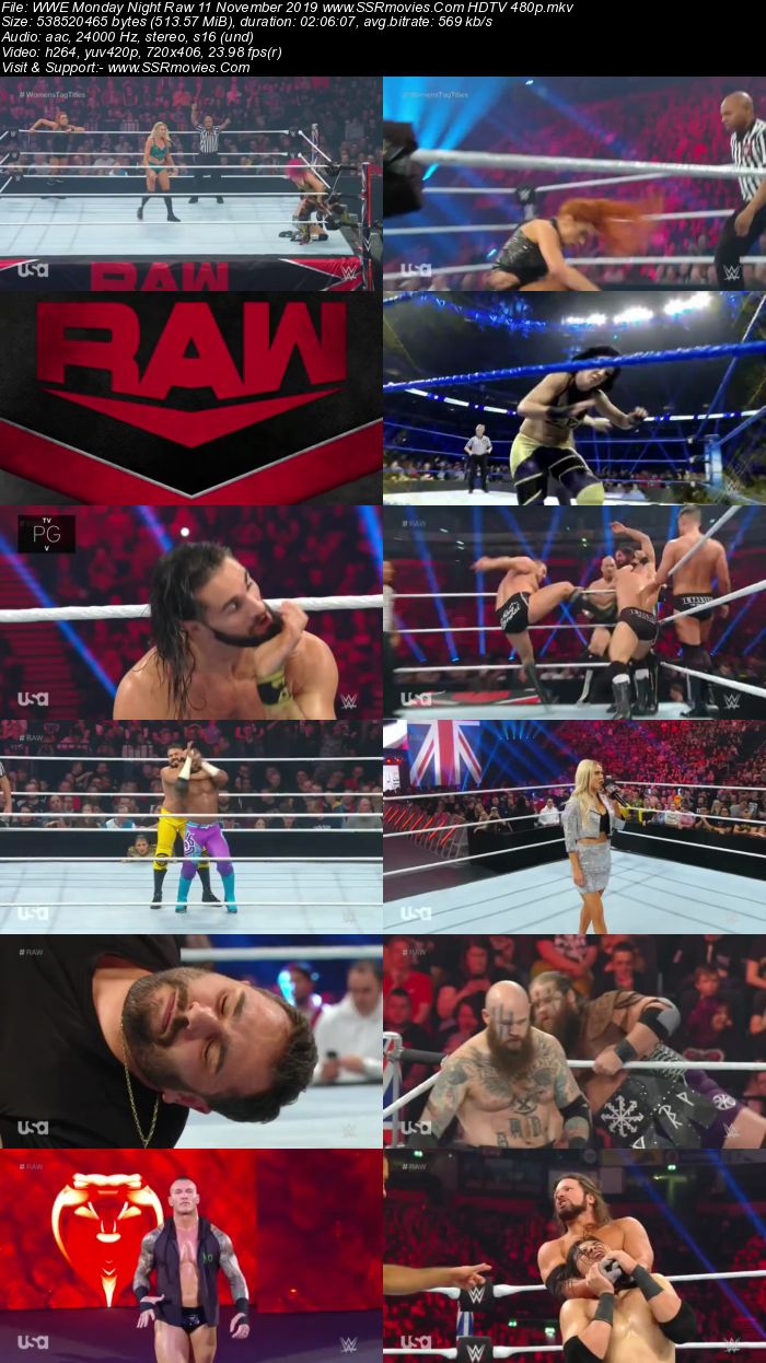 WWE Monday Night Raw 11 November 2019 Full Show Download HDTV WEBRip 480p 720p