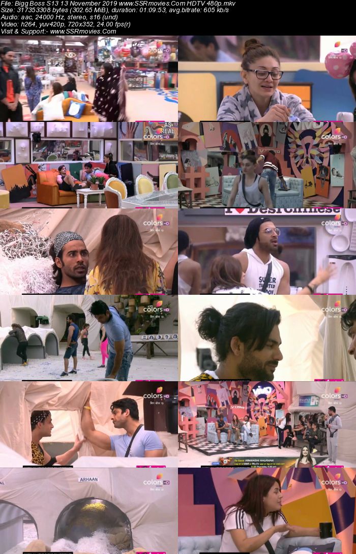 Bigg Boss S13 13 November 2019 HDTV 720p 480p 200MB Download