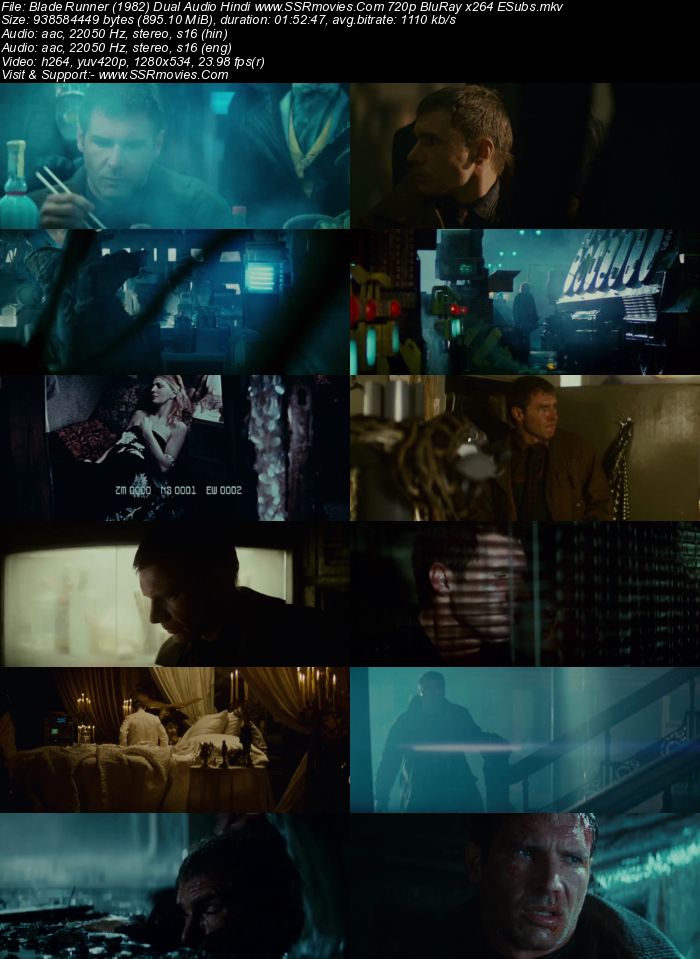 Blade Runner (1982) Dual Audio Hindi 720p BluRay x264 900MB ESubs Movie Download