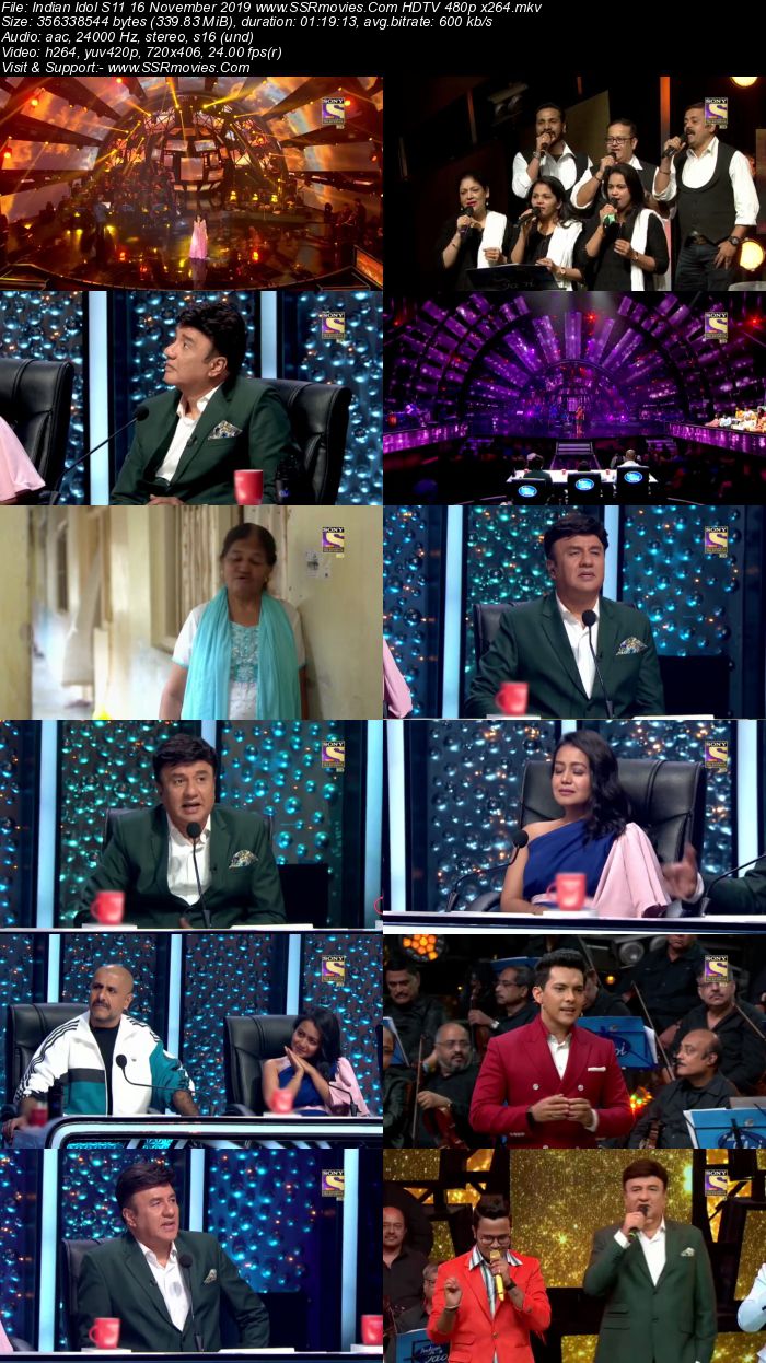 Indian Idol S11 16 November 2018 HDTV 480p x264 300MB Download