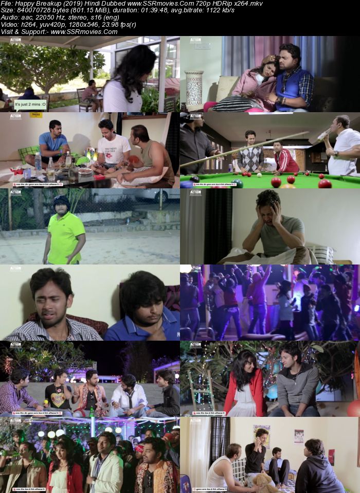 Happy Breakup 2019 Hindi Dubbed 720p HDRip x264 800MB Movie Download