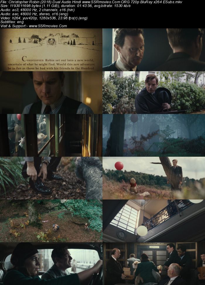 Christopher Robin (2018) Dual Audio Hindi ORG 480p BluRay x264 ESubs Movie Download